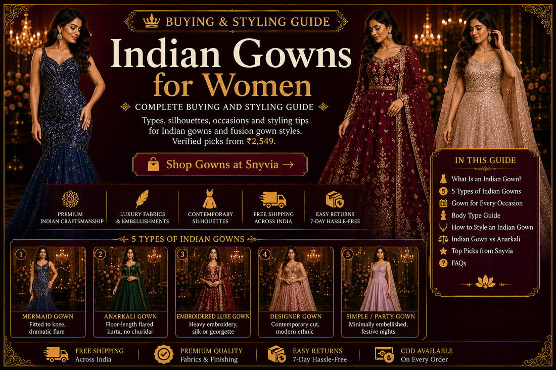 Indian Gowns for Women. Complete Buying & Styling Guide | Snyvia