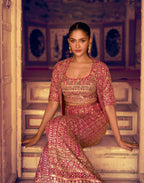 Mehfil Top with Shrug and Palazzo Complete Designer Set