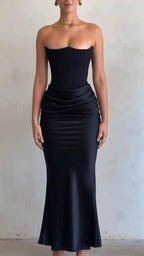 Black Midi Kaul Dress