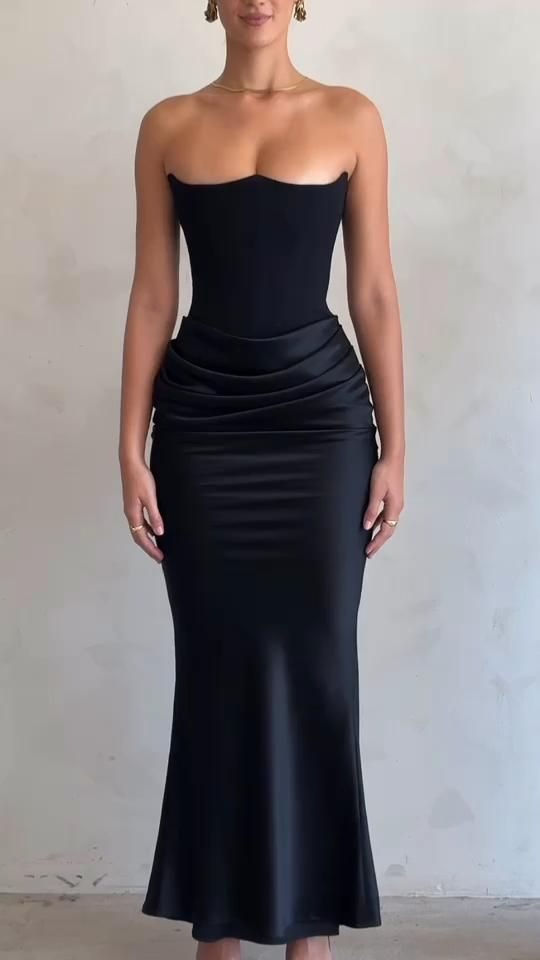 Black Midi Kaul Dress
