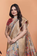 This elegant soft silk Saree