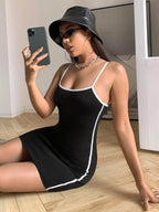 Sleeveless Bodycon Contrast Dress - Snyvia