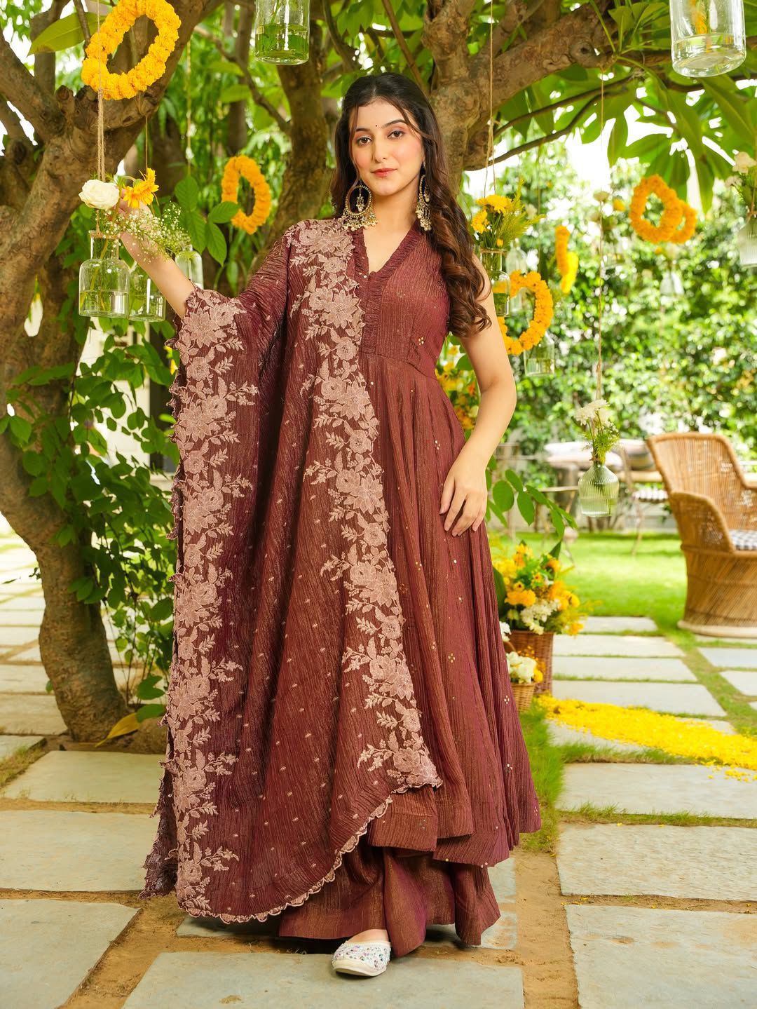 Aaliya Premium Embroidery Kurti Palazzo Dupatta Set