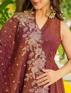 Aaliya Premium Embroidery Kurti Palazzo Dupatta Set