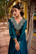 Aarohi Designer Vichitra Silk Co-ord Set with Lehenga Style