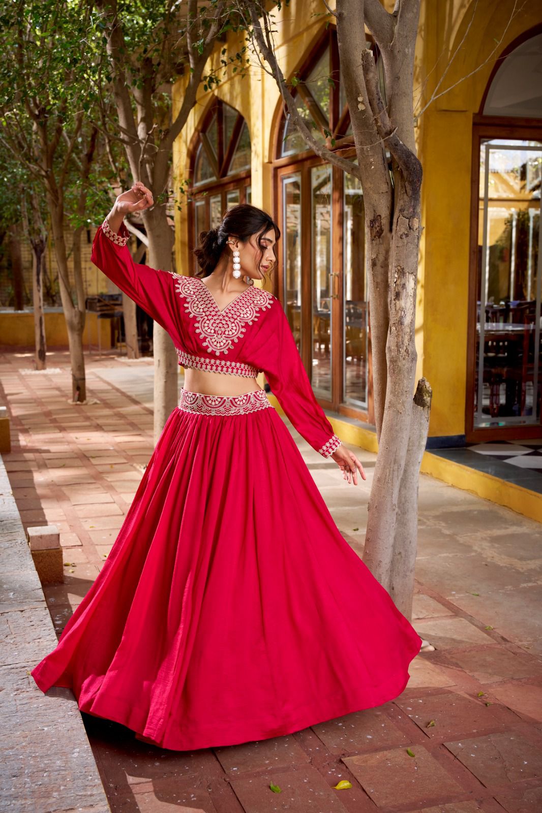 Aarohi Designer Vichitra Silk Co-ord Set with Lehenga Style