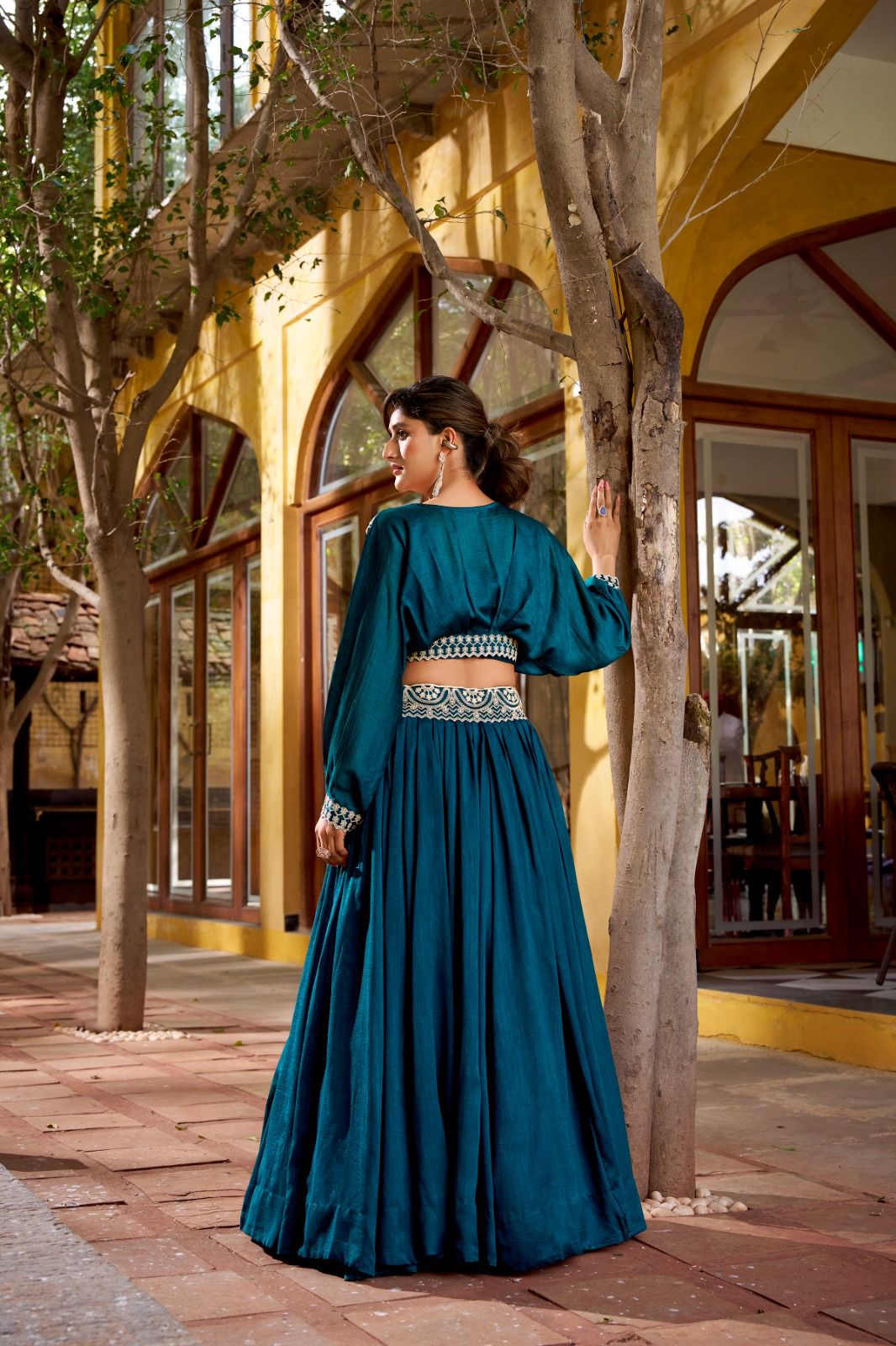 Aarohi Designer Vichitra Silk Co-ord Set with Lehenga Style