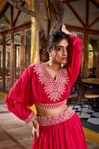 Aarohi Designer Vichitra Silk Co-ord Set with Lehenga Style