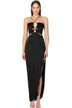 Black Luxe Long Dress - Snyvia