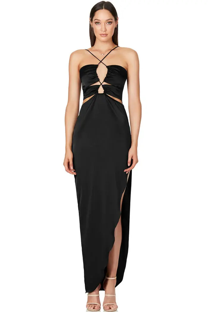 Black Luxe Long Dress - Snyvia