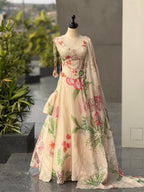 Exclusive Corset Lehenga - Ivory Floral Garden