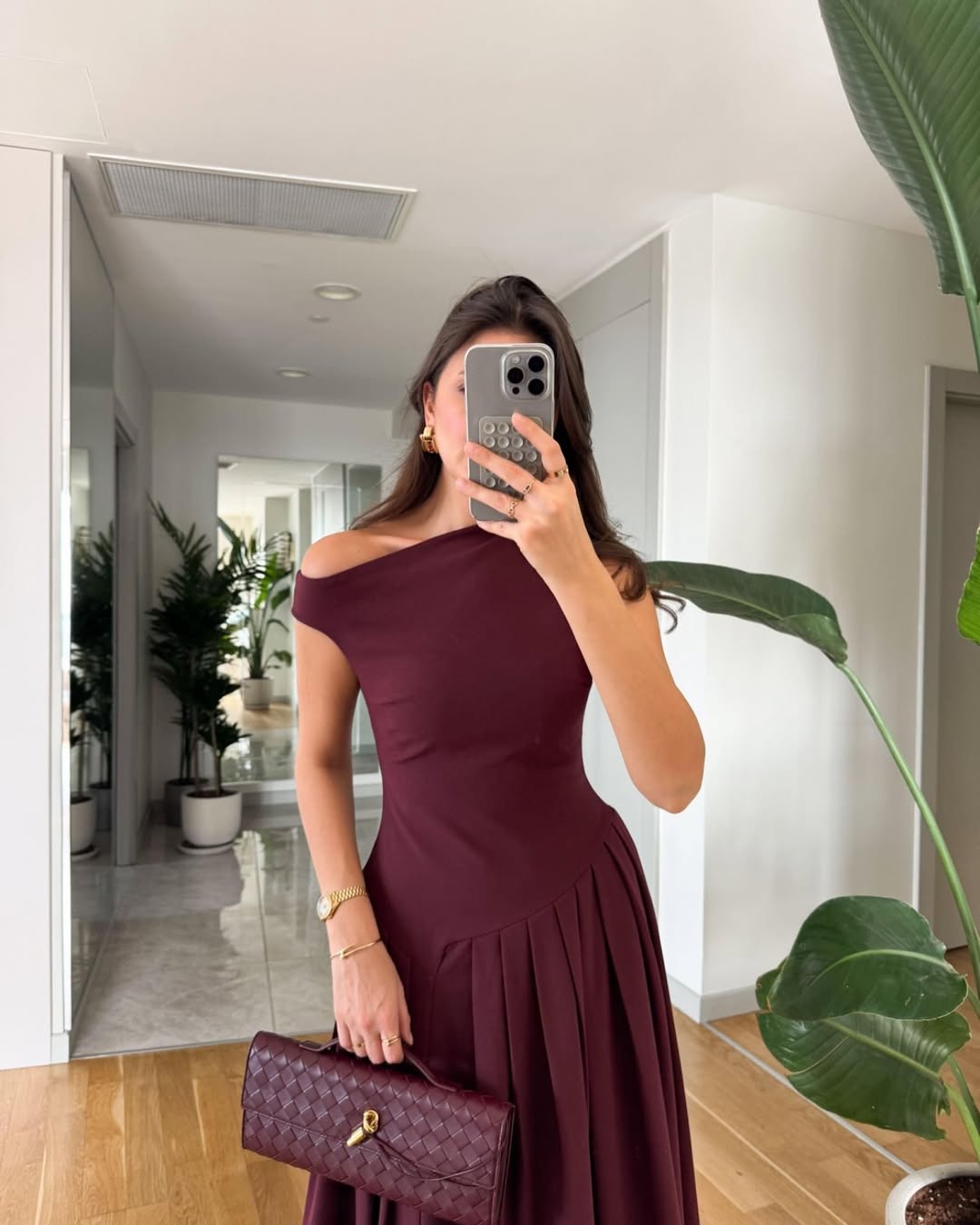 Elegant Slope Neck Slim Fit Dress