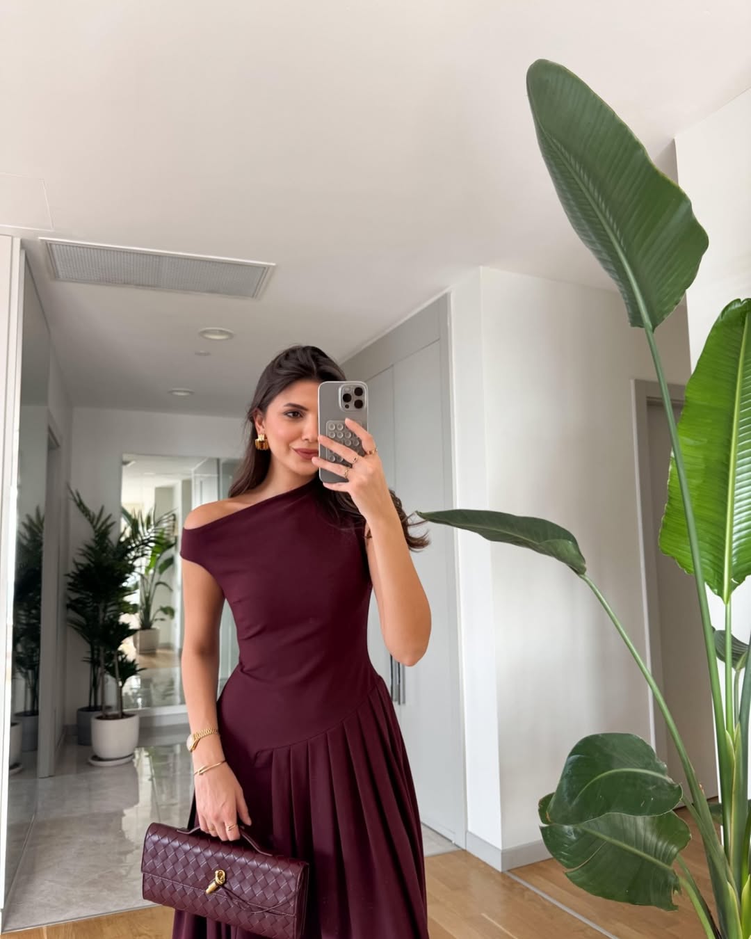 Elegant Slope Neck Slim Fit Dress