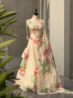 Exclusive Corset Lehenga - Ivory Floral Garden