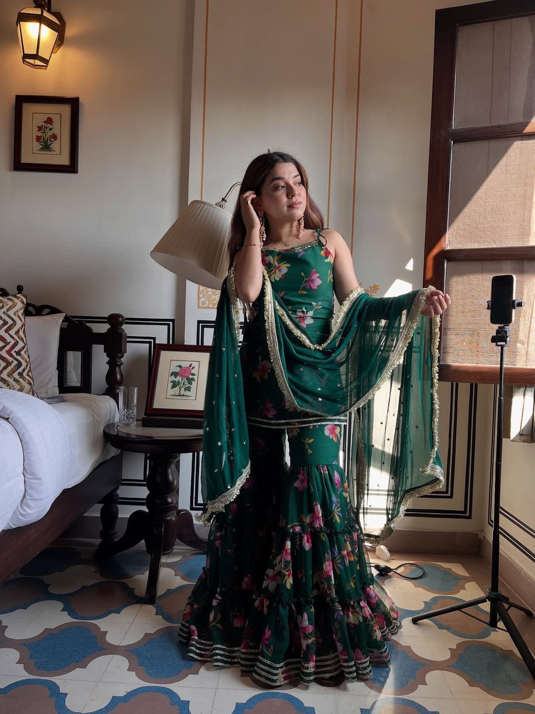 Gulbahar Printed Floral Sharara