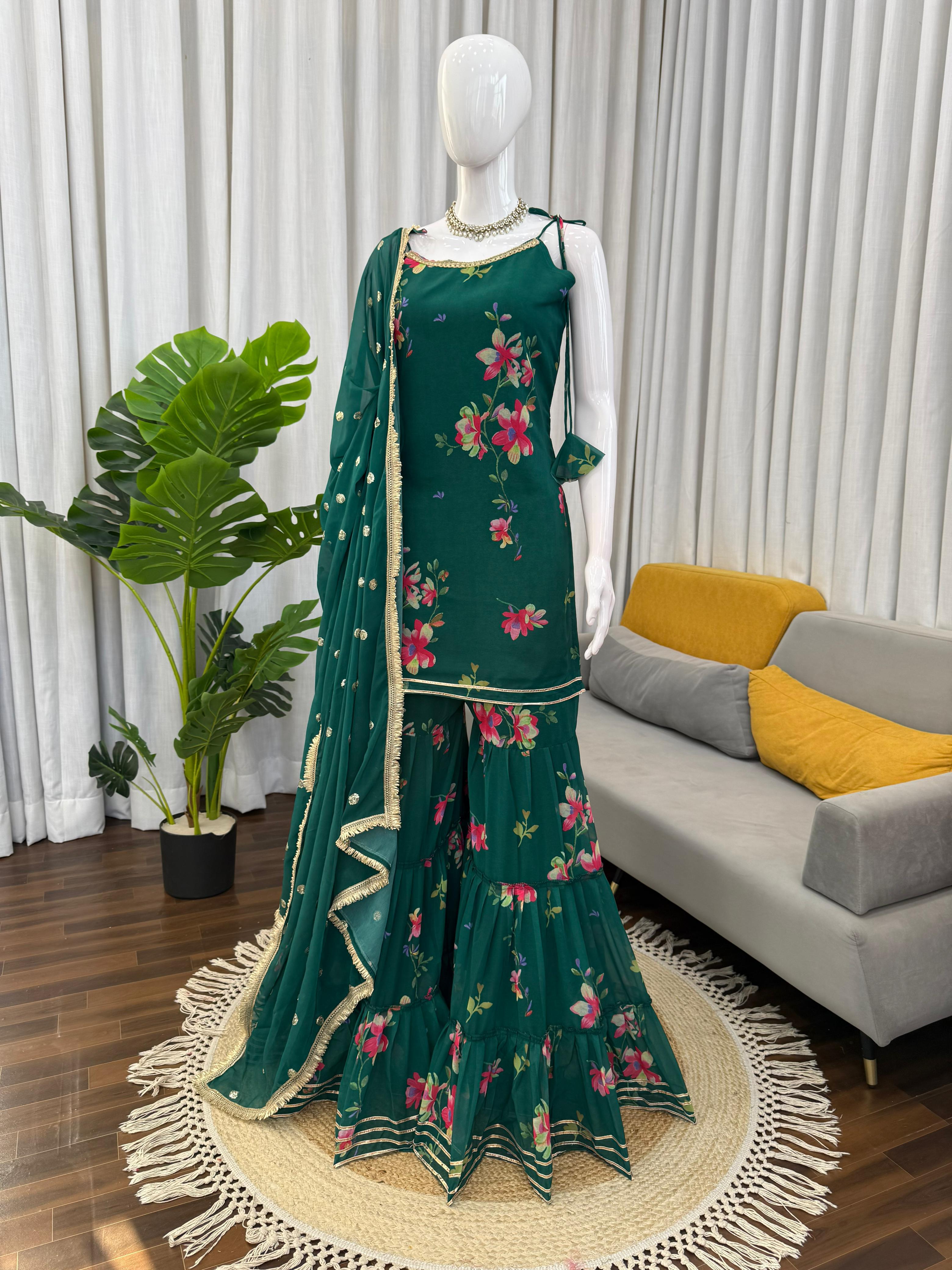 Gulbahar Printed Floral Sharara