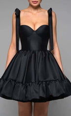 Black Bow Frock Mini Dress
