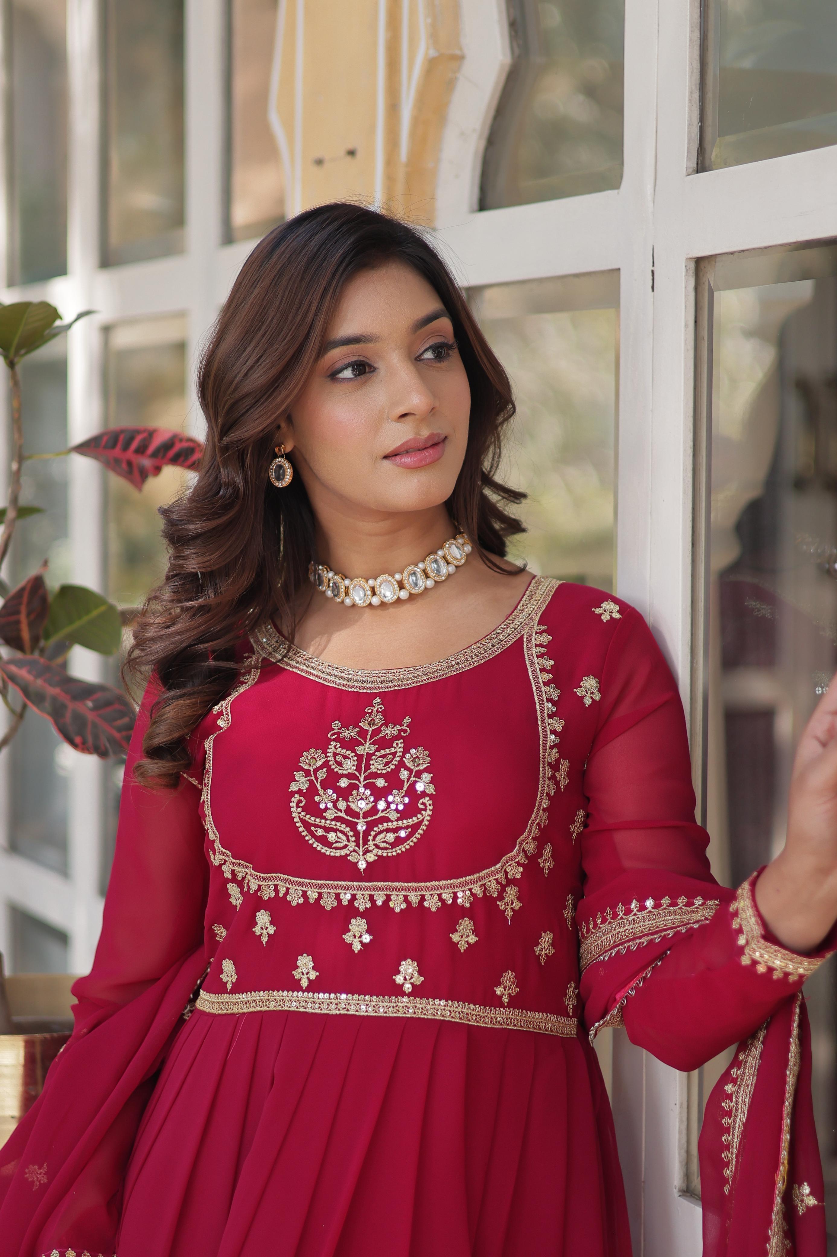Zarisha Luxe Indian Gown with Dupatta