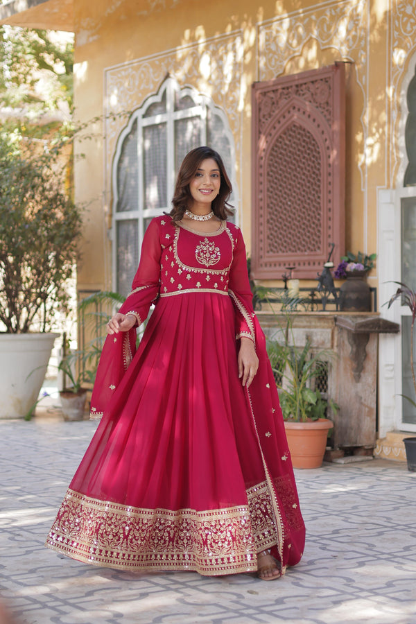 Zarisha Luxe Indian Gown with Dupatta for festive occasions at Snyvia