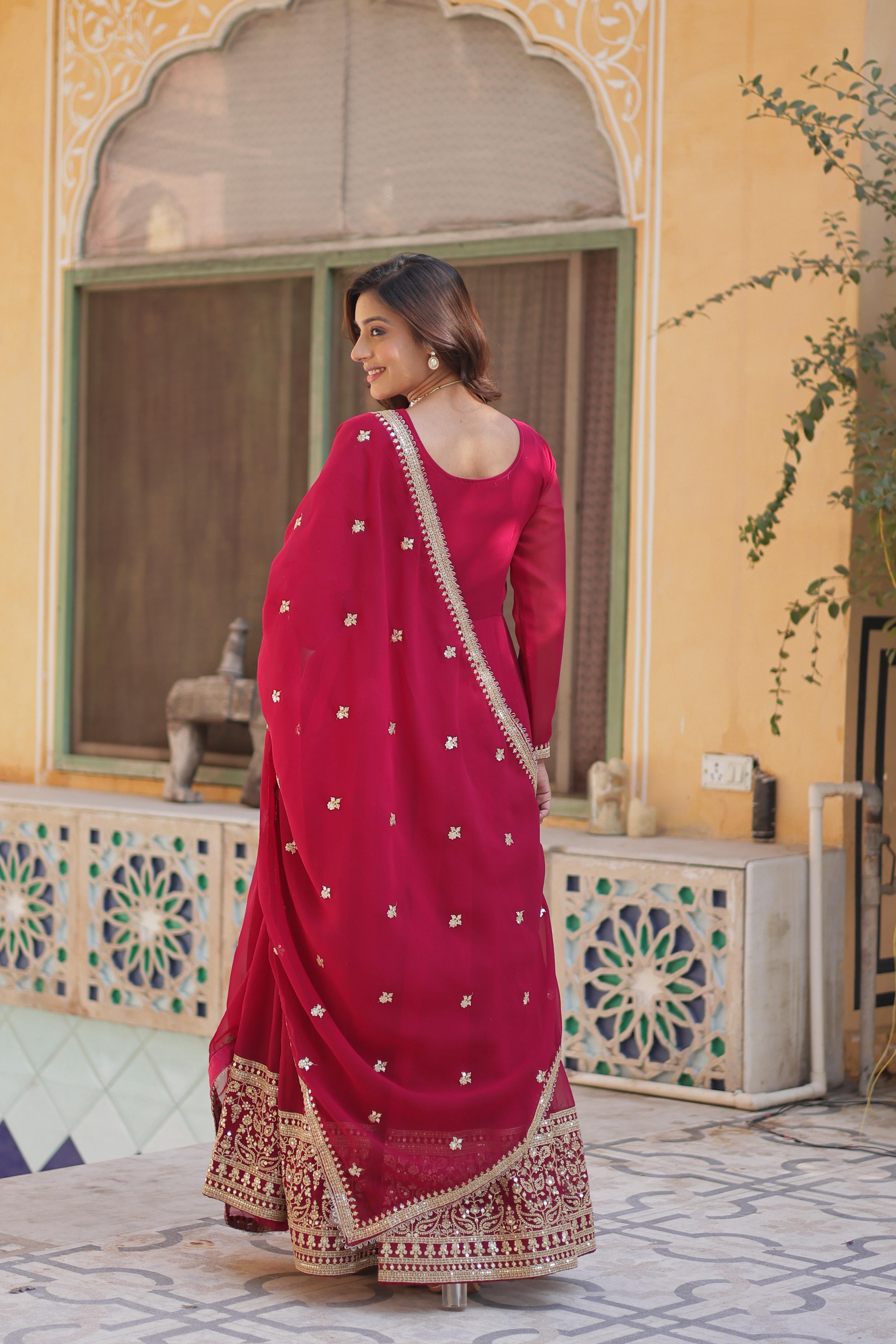 Zarisha Luxe Indian Gown with Dupatta