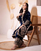 Nazakat Embroidered Velvet Kurta Set
