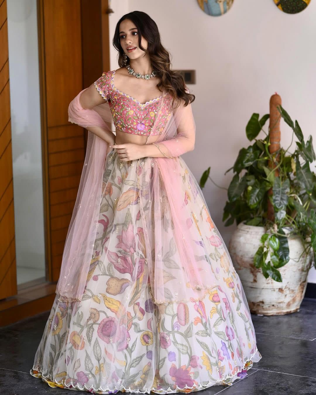 Floral Bloom Wedding Luxe Lahenga Choli Set