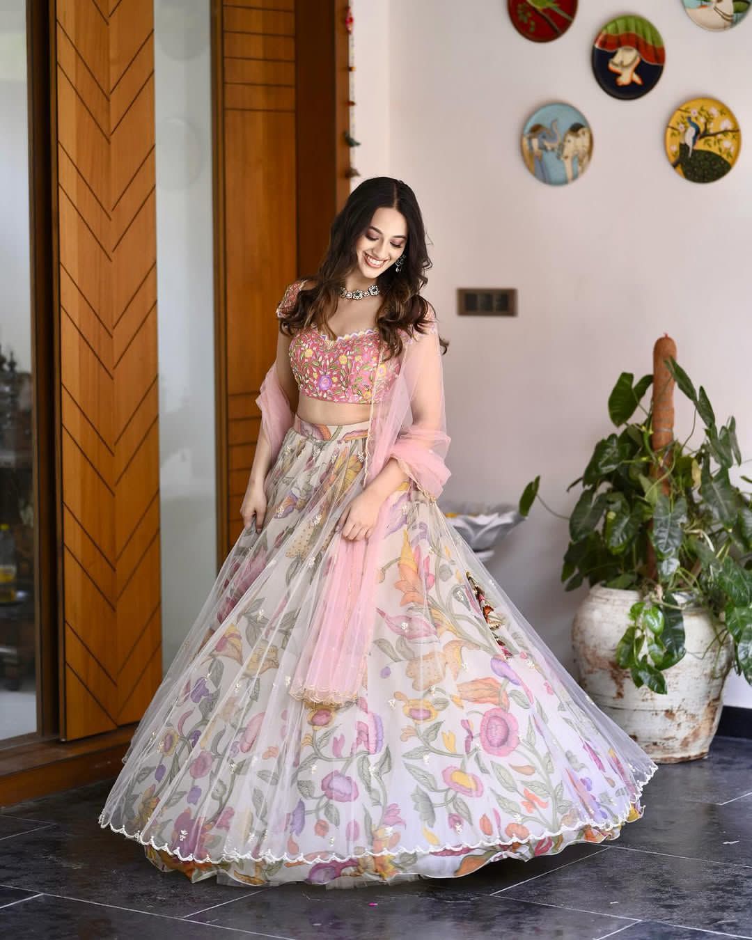 Floral Bloom Wedding Luxe Lahenga Choli Set