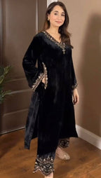 Royal Chand Velvet Kurta Plazzo Set