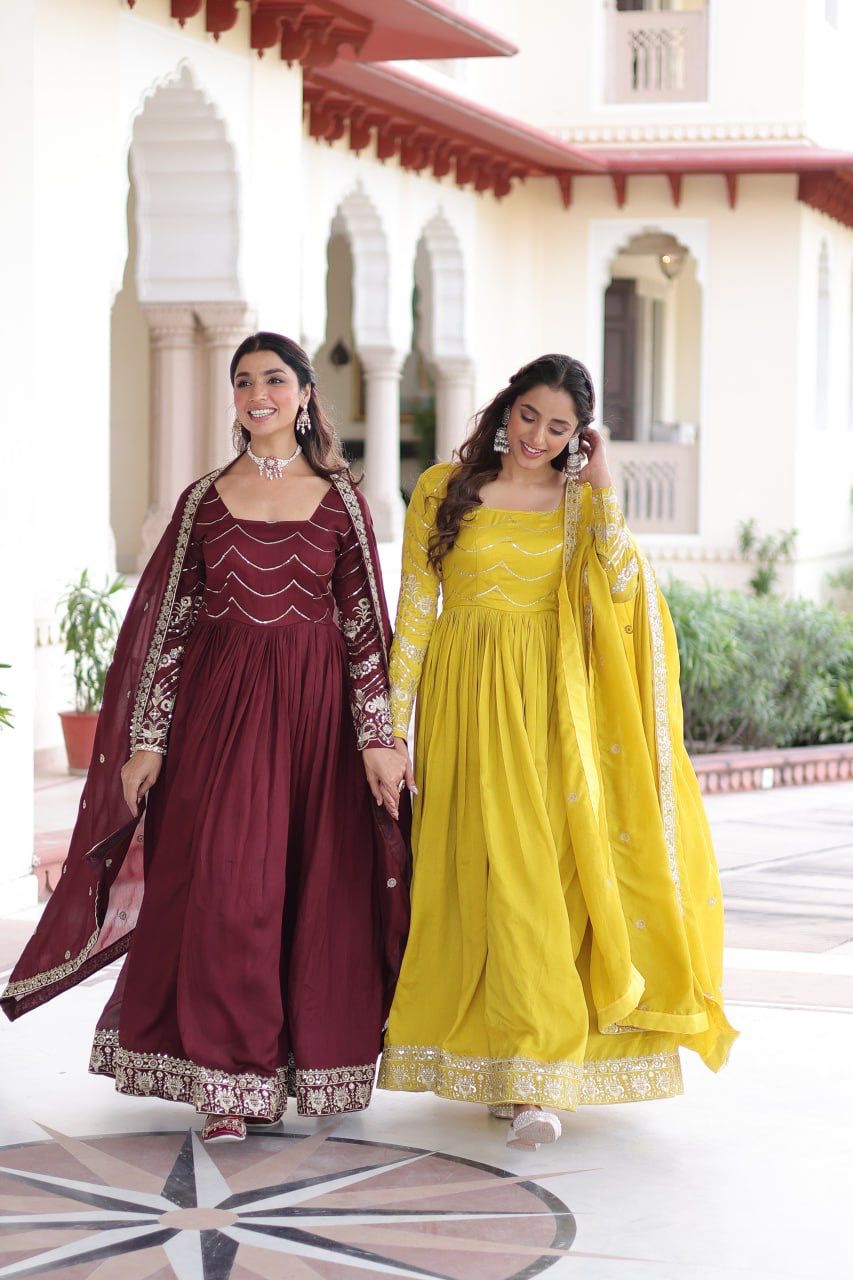 Premium Embroidery Anarkali Gown – Festive Wear
