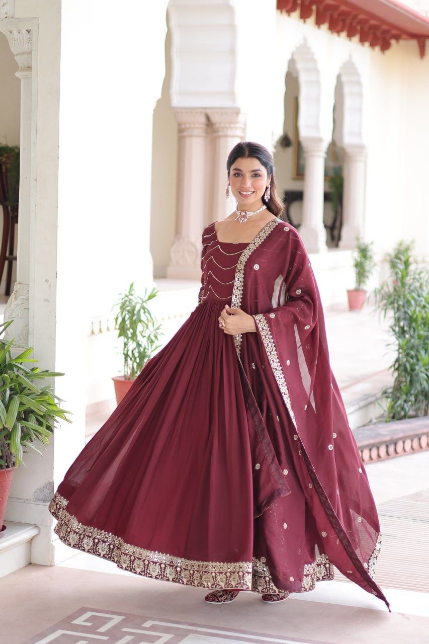 Premium Embroidery Anarkali Gown – Festive Wear