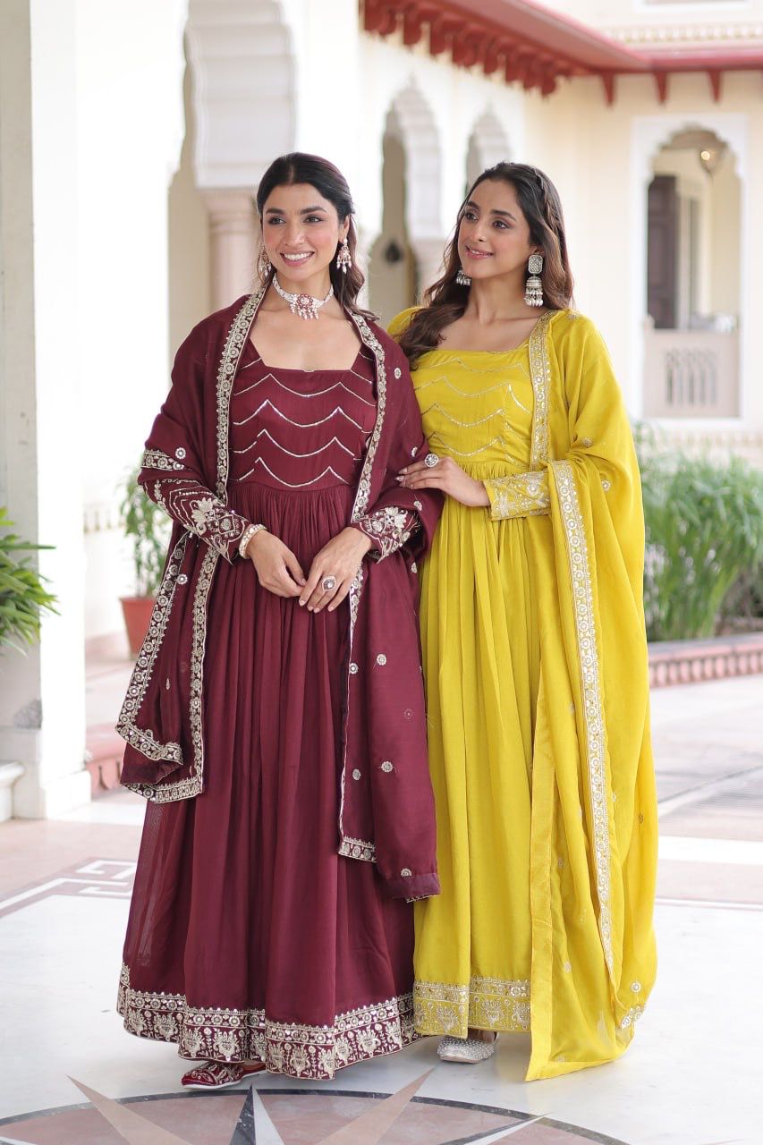 Premium Embroidery Anarkali Gown – Festive Wear