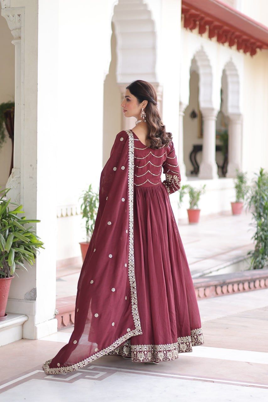 Premium Embroidery Anarkali Gown – Festive Wear