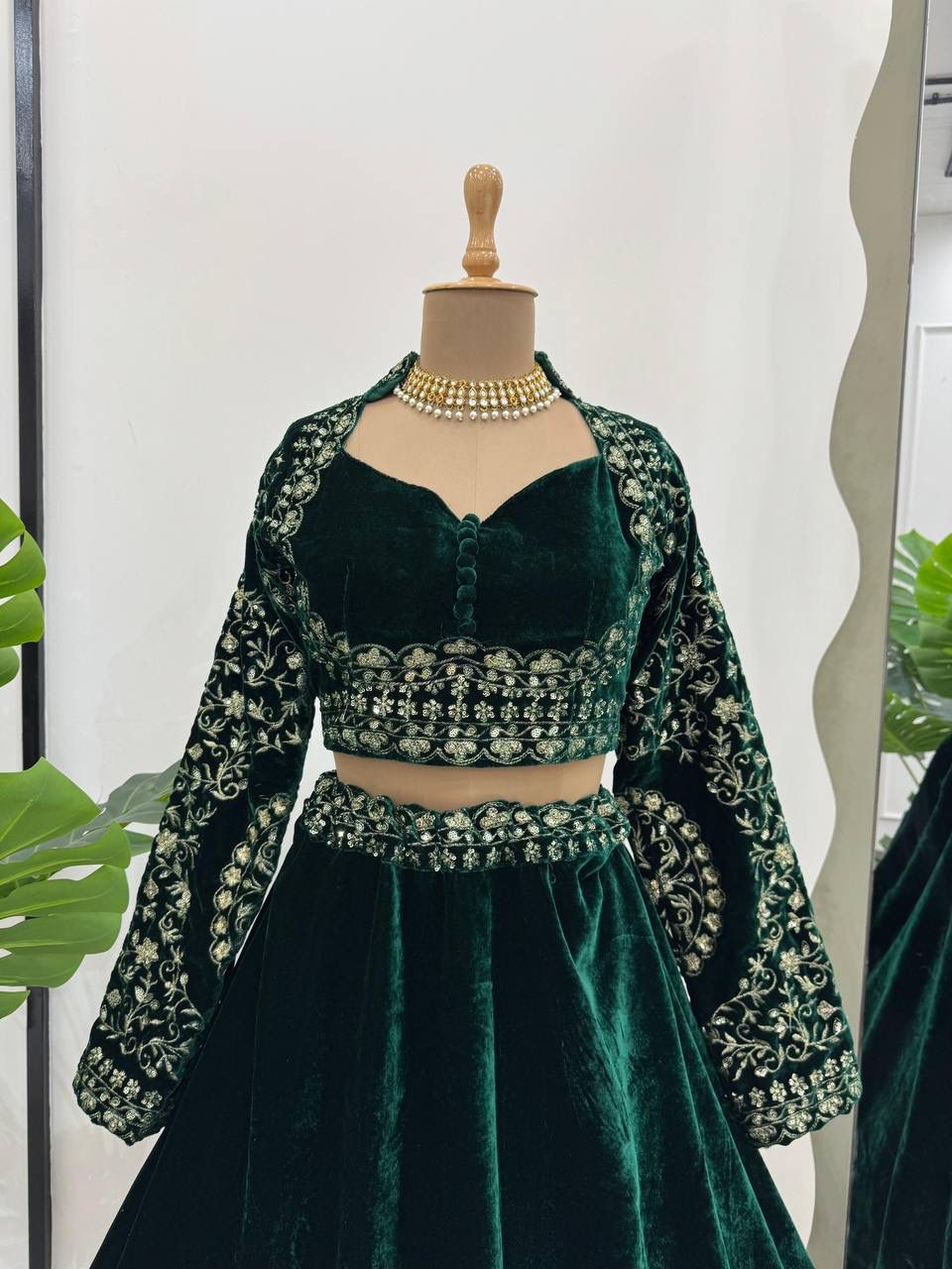 Royal Velvet Anarkali with Detailed Embroidery