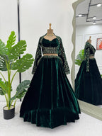 Royal Velvet Anarkali with Detailed Embroidery