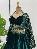 Royal Velvet Anarkali with Detailed Embroidery