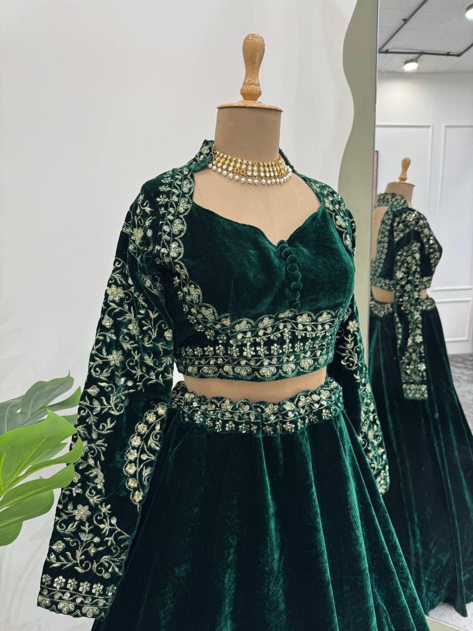 Royal Velvet Anarkali with Detailed Embroidery