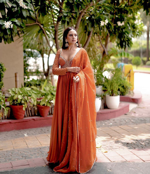 Designer Anarkali Gown with Dupatta at Snyvia
