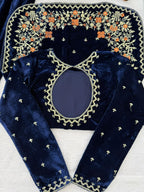 Designer Velvet Winter Suit with Hand Embroidery