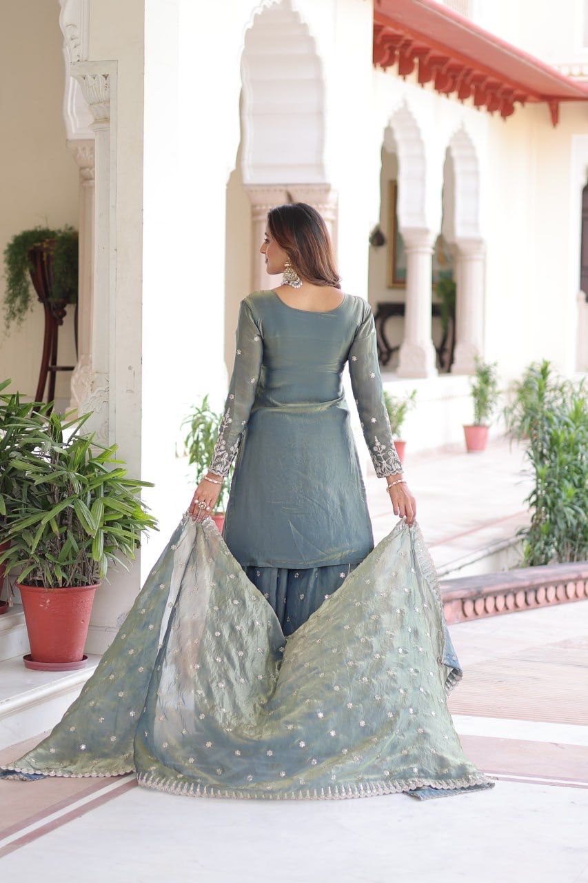 Janki Designer Embroidered Kurta Palazzo Set