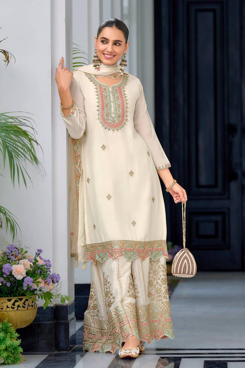 Designer Embroidered Festive Wear Suit Set