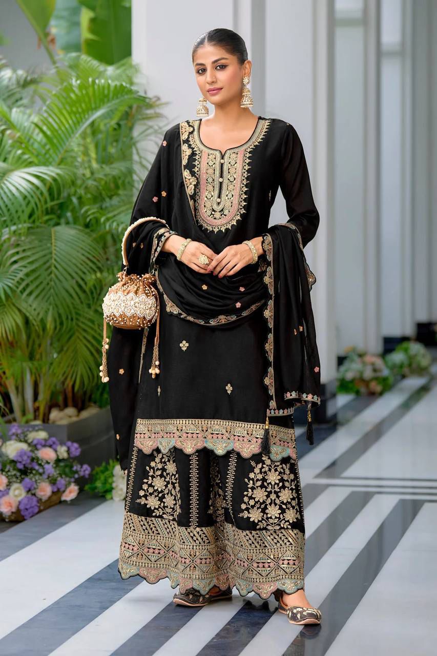 Designer Embroidered Festive Wear Suit Set