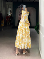 Yellow Studio Flower Print Dress