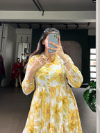 Yellow Studio Flower Print Dress