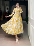Yellow Studio Flower Print Dress
