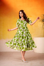 Cyraa Green Western One Piece Dress