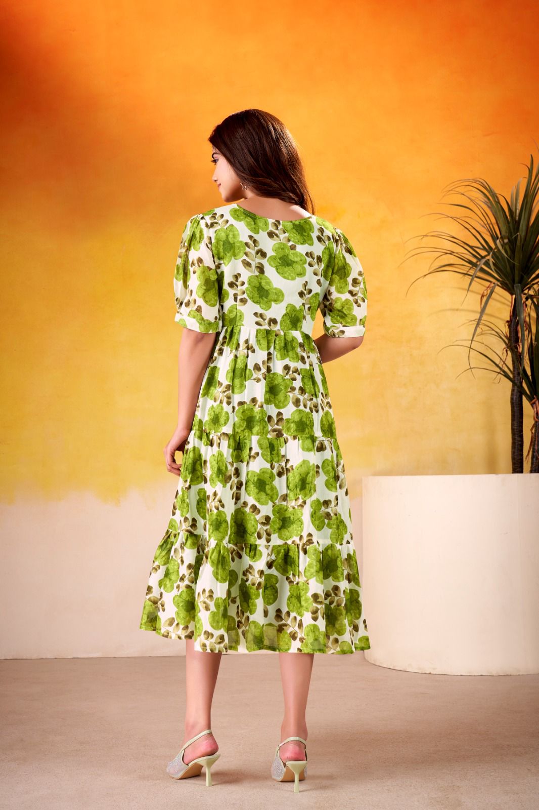 Cyraa Green Western One Piece Dress