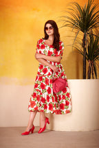 Cyraa Red Western One Piece Dress