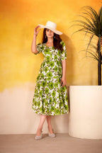 Cyraa Green Western One Piece Dress