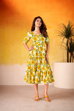Cyraa Yellow Western One Piece Dress