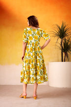 Cyraa Yellow Western One Piece Dress